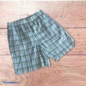 Bonworth petite L Plaid shorts | green, yellow, white